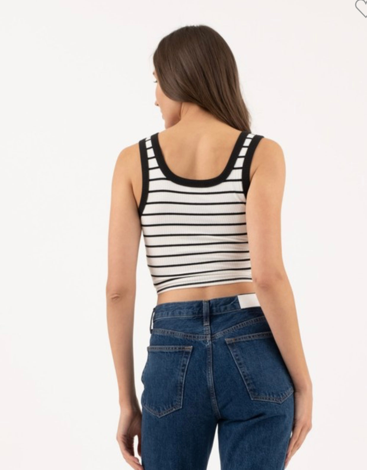 Ribbed Stripe Tank