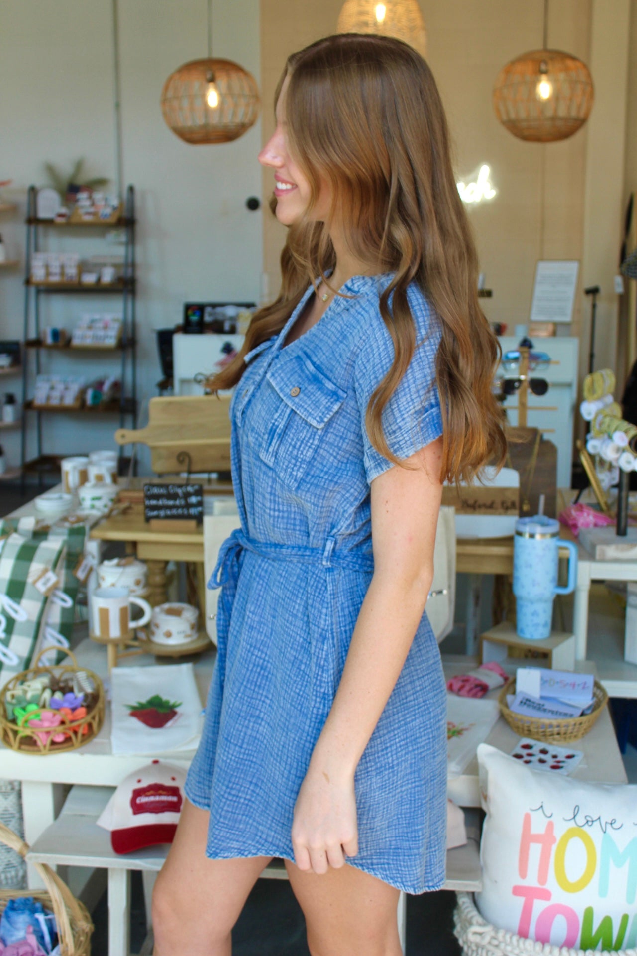 Wavy Washed Mini Dress