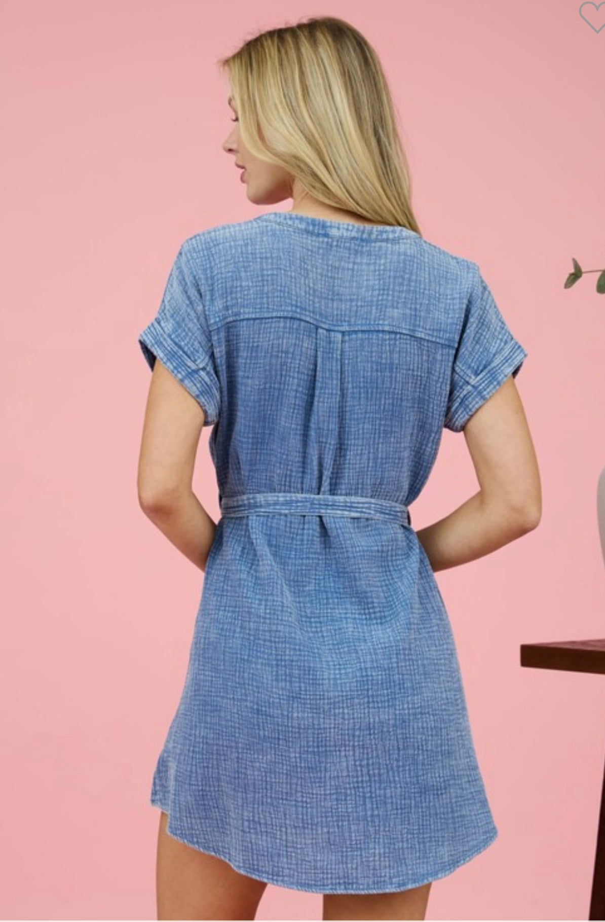 Wavy Washed Mini Dress