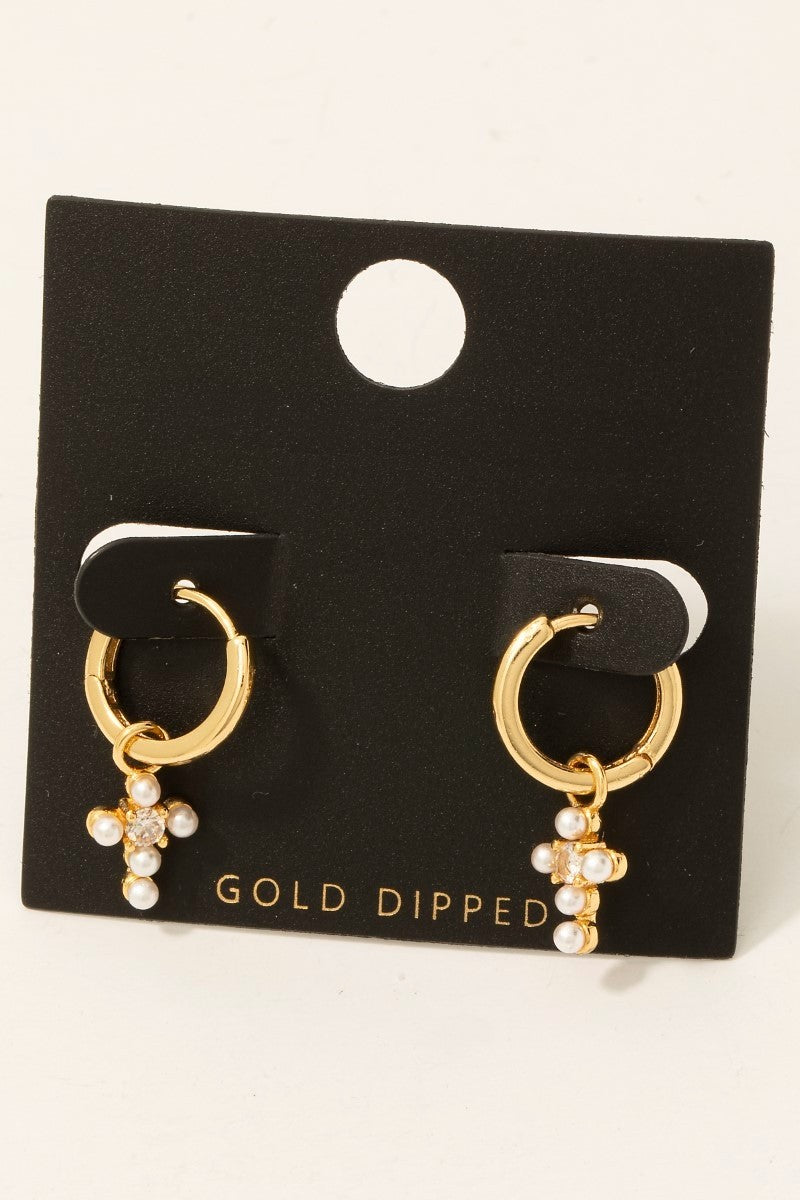 Studded Cross Earrings