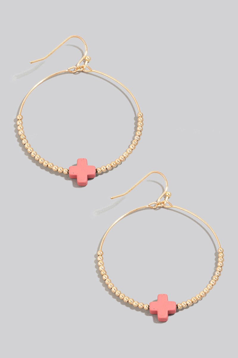 Cross Charm Earrings