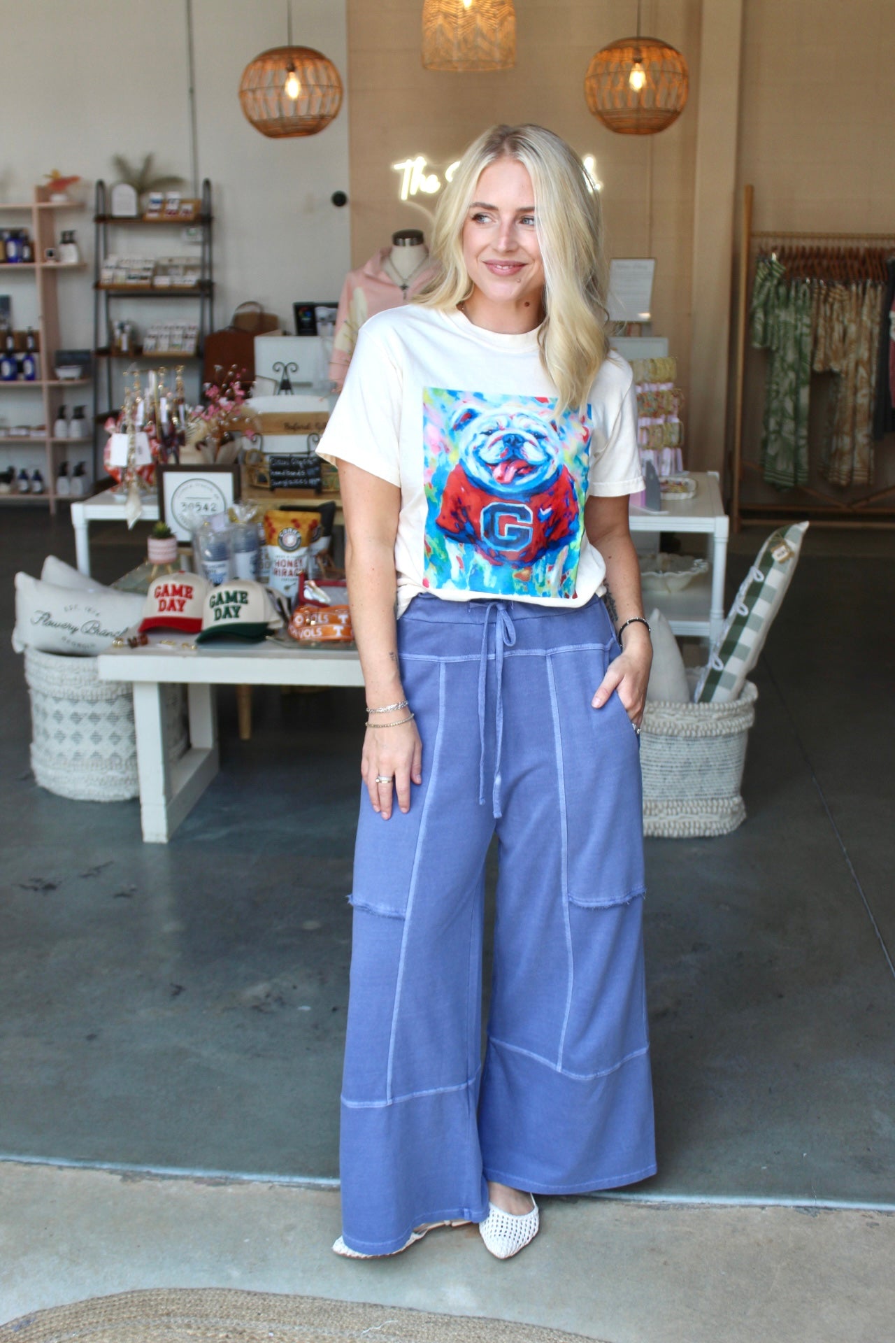 Terry Wide Leg Pants Marlin