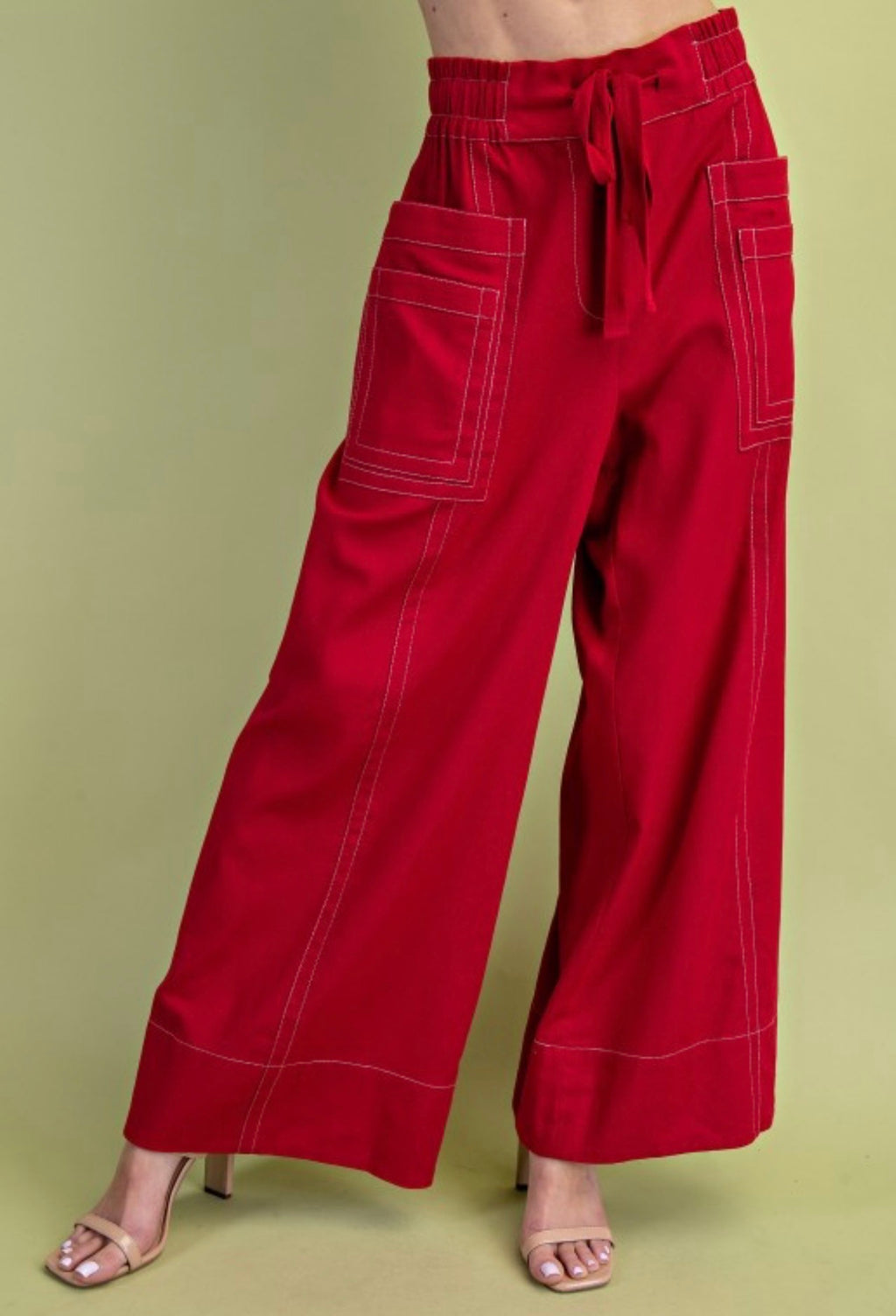 Emily Linen Red Pants