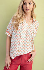 Floral Dreams Top Peach