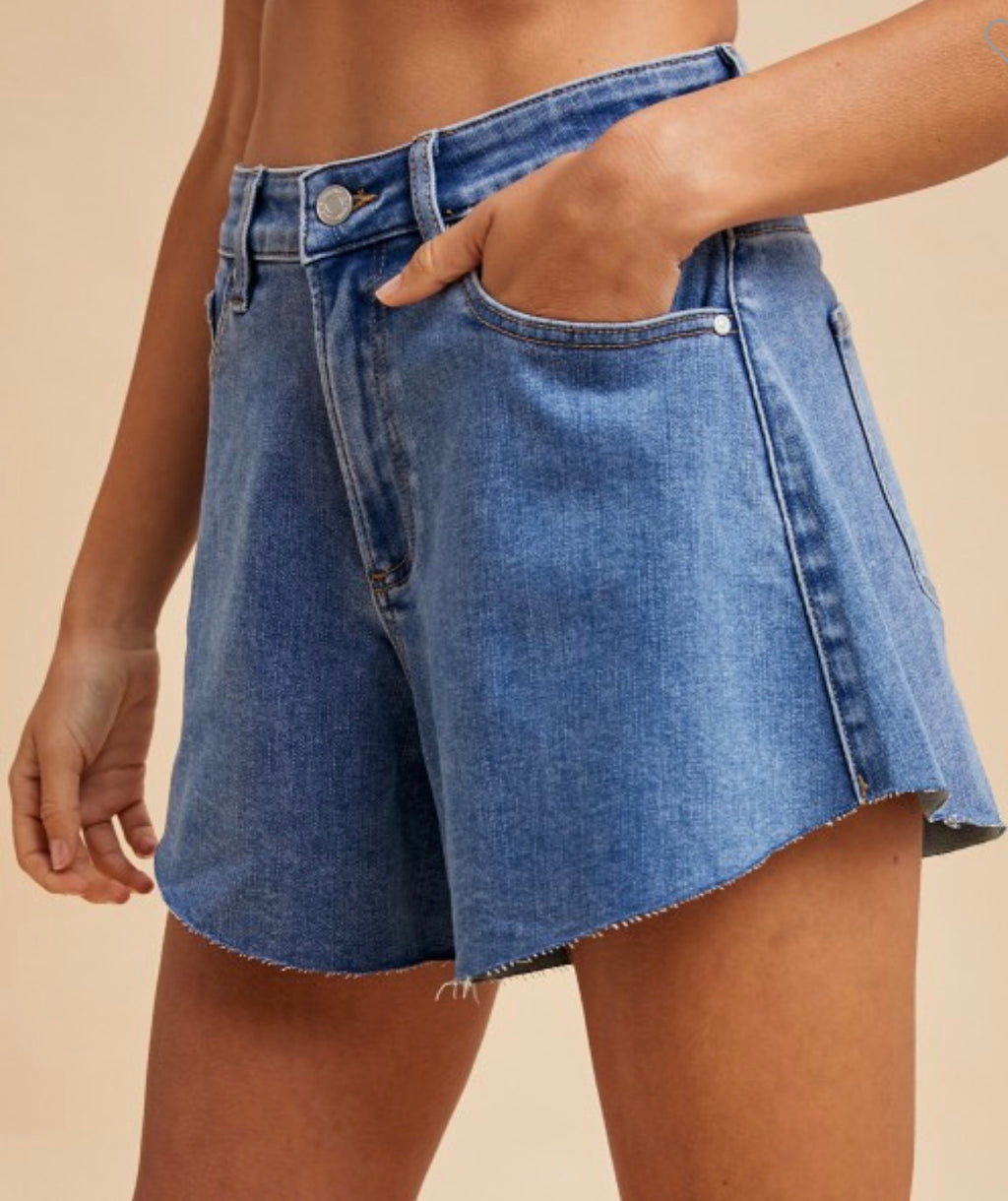 Bella Wide Leg Denim Shorts Denim