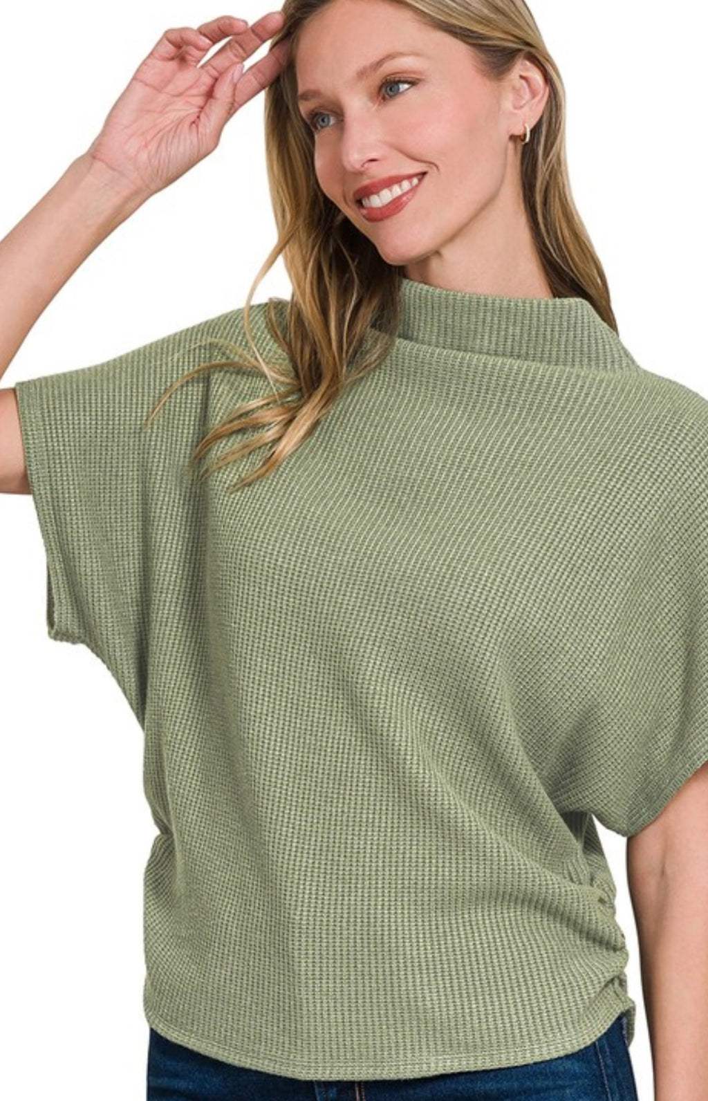 Fall Mornings Mock Neck Olive