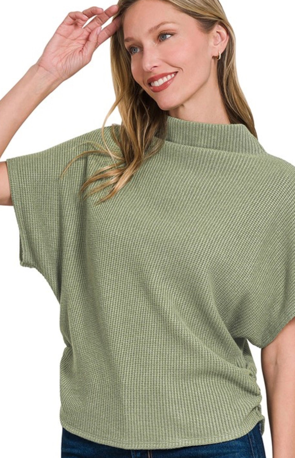 Fall Mornings Mock Neck Olive