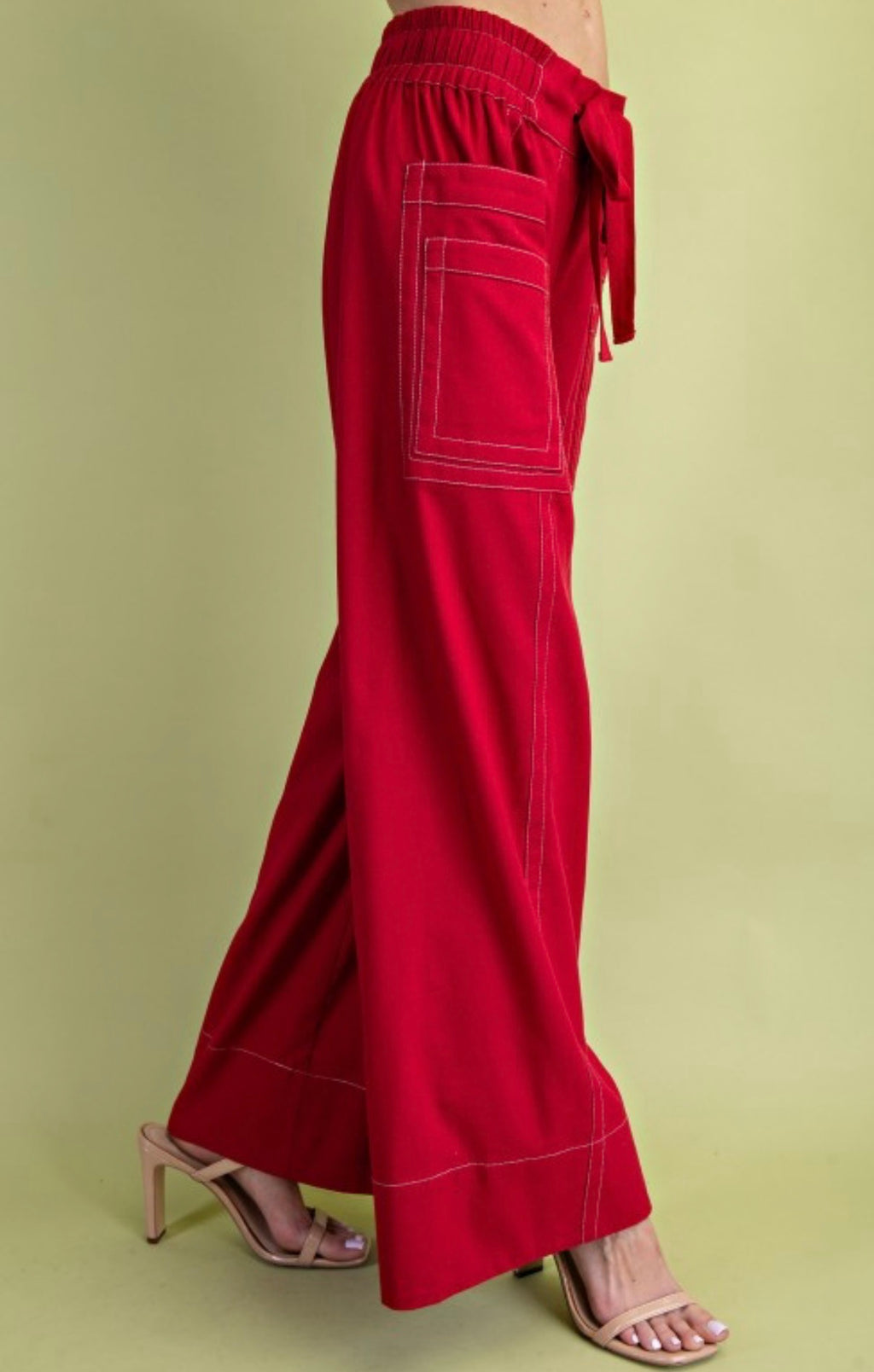 Emily Linen Red Pants