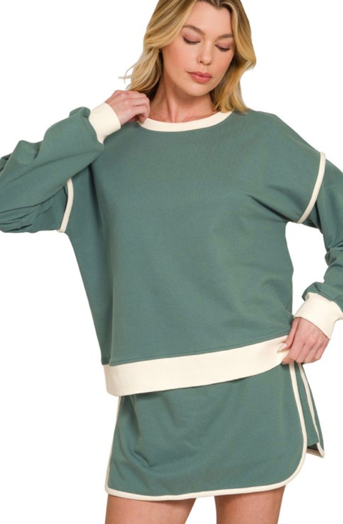 Kate Drop Shoulder Top Jade