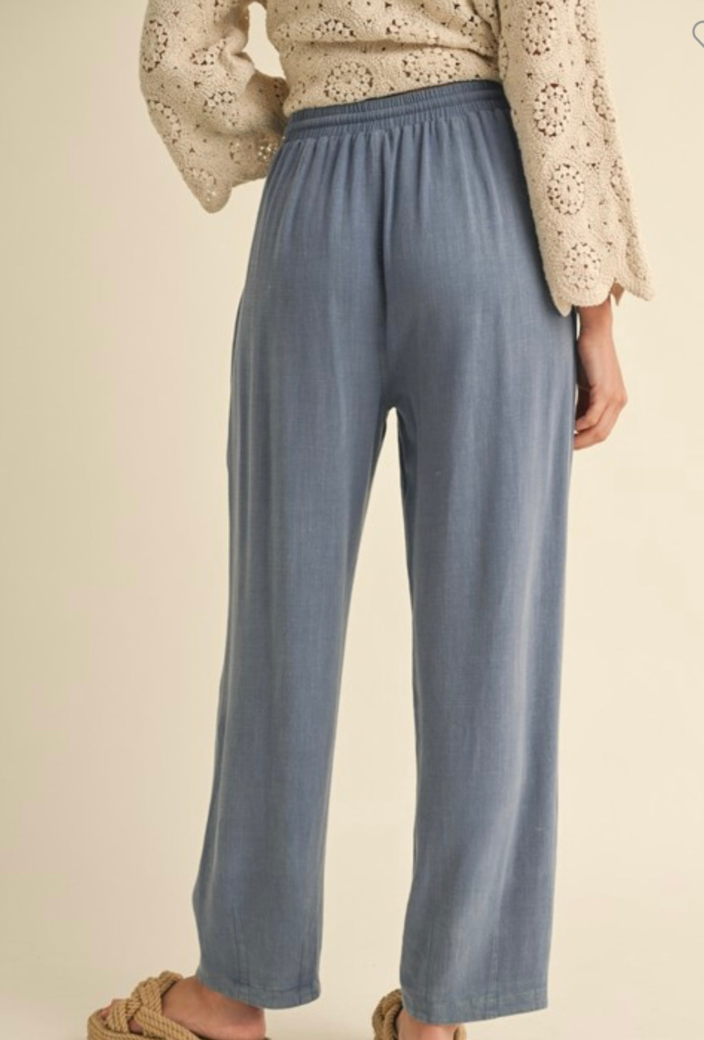 Denim Barrel Linen Pants
