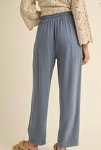 Denim Barrel Linen Pants