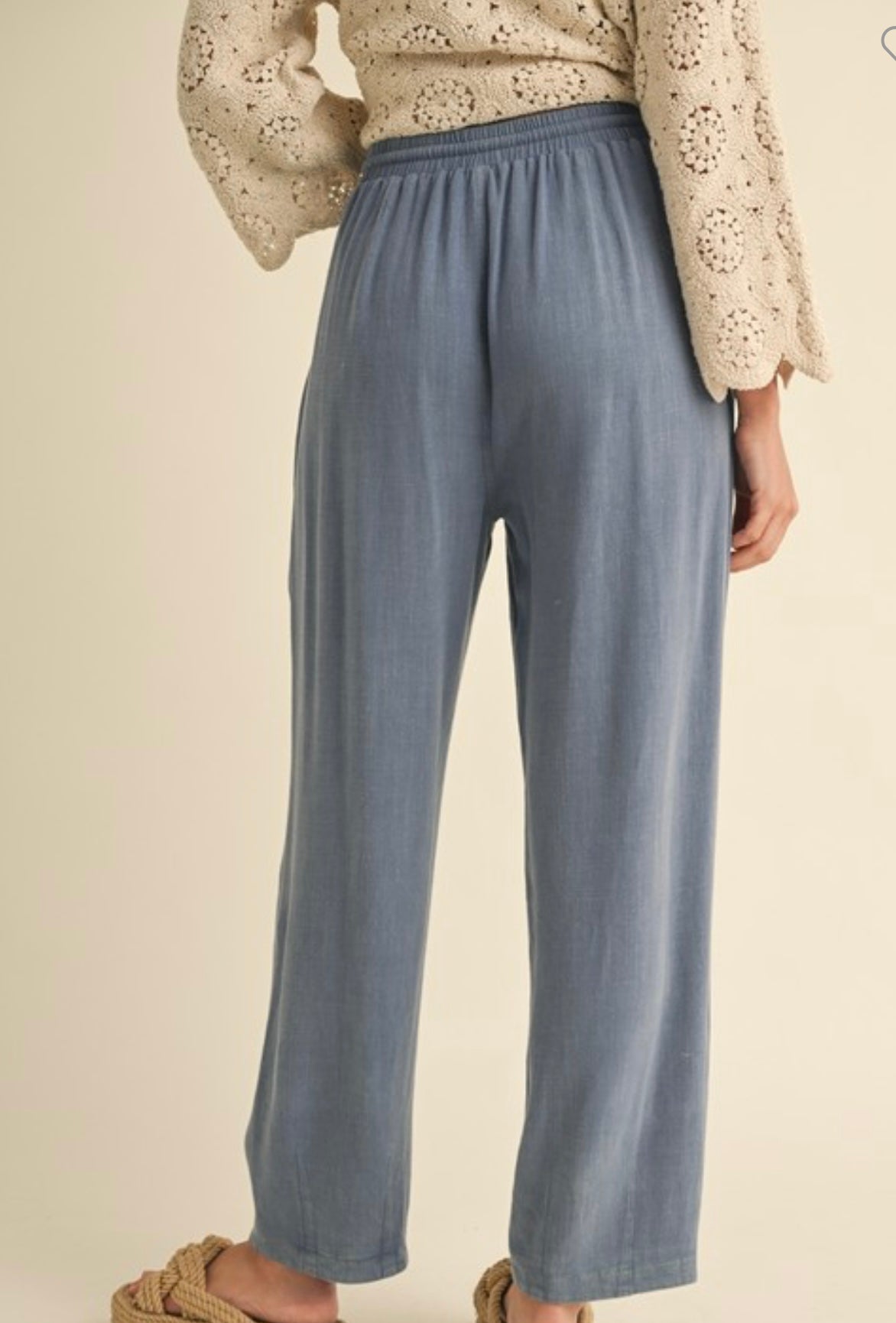 Denim Barrel Linen Pants
