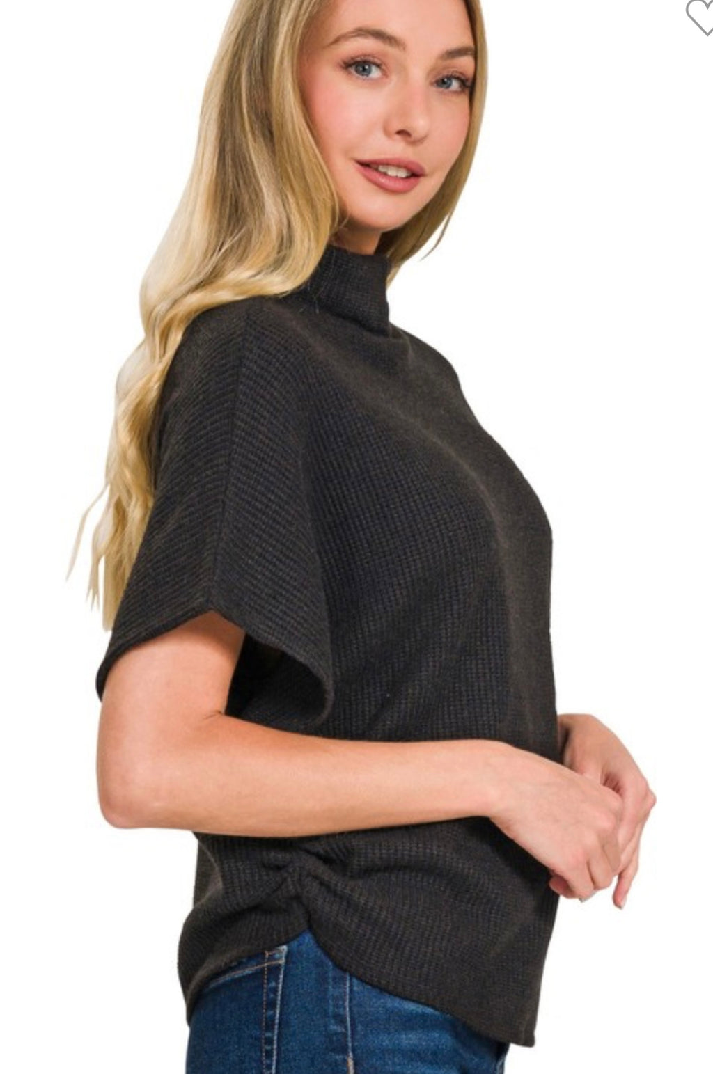 Fall Mornings Mock Neck Black