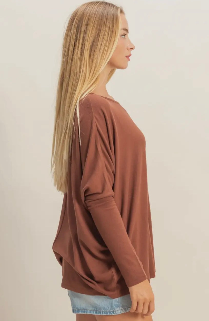 Marley Dolman Top Chesnut