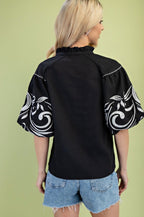 Game Day Blouse Black