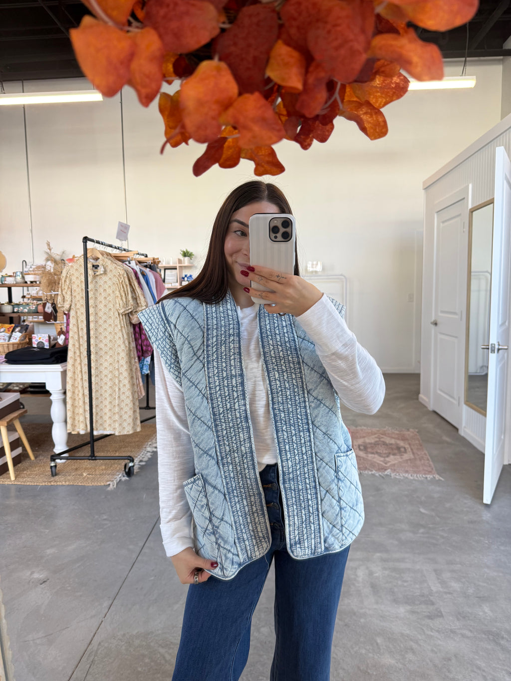 Noelle Denim Quilted Vest