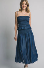 Lily Smocked Skirt Blue