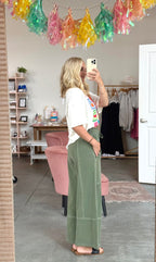 Terry Wide Leg Pants Green