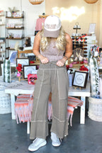 Terry Wide Leg Pants Mocha