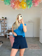 SPANX Linen Short Navy