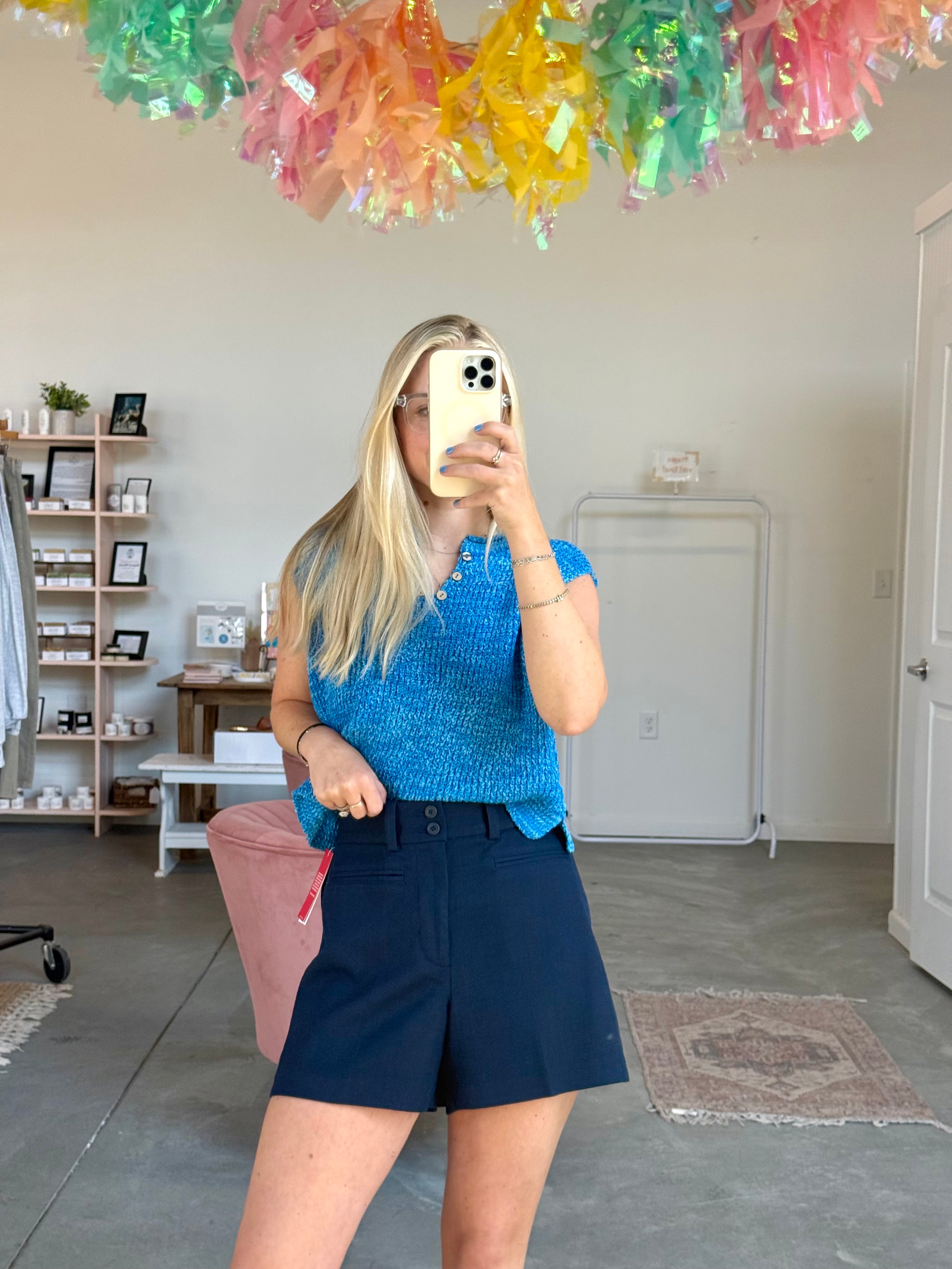 SPANX Linen Short Navy