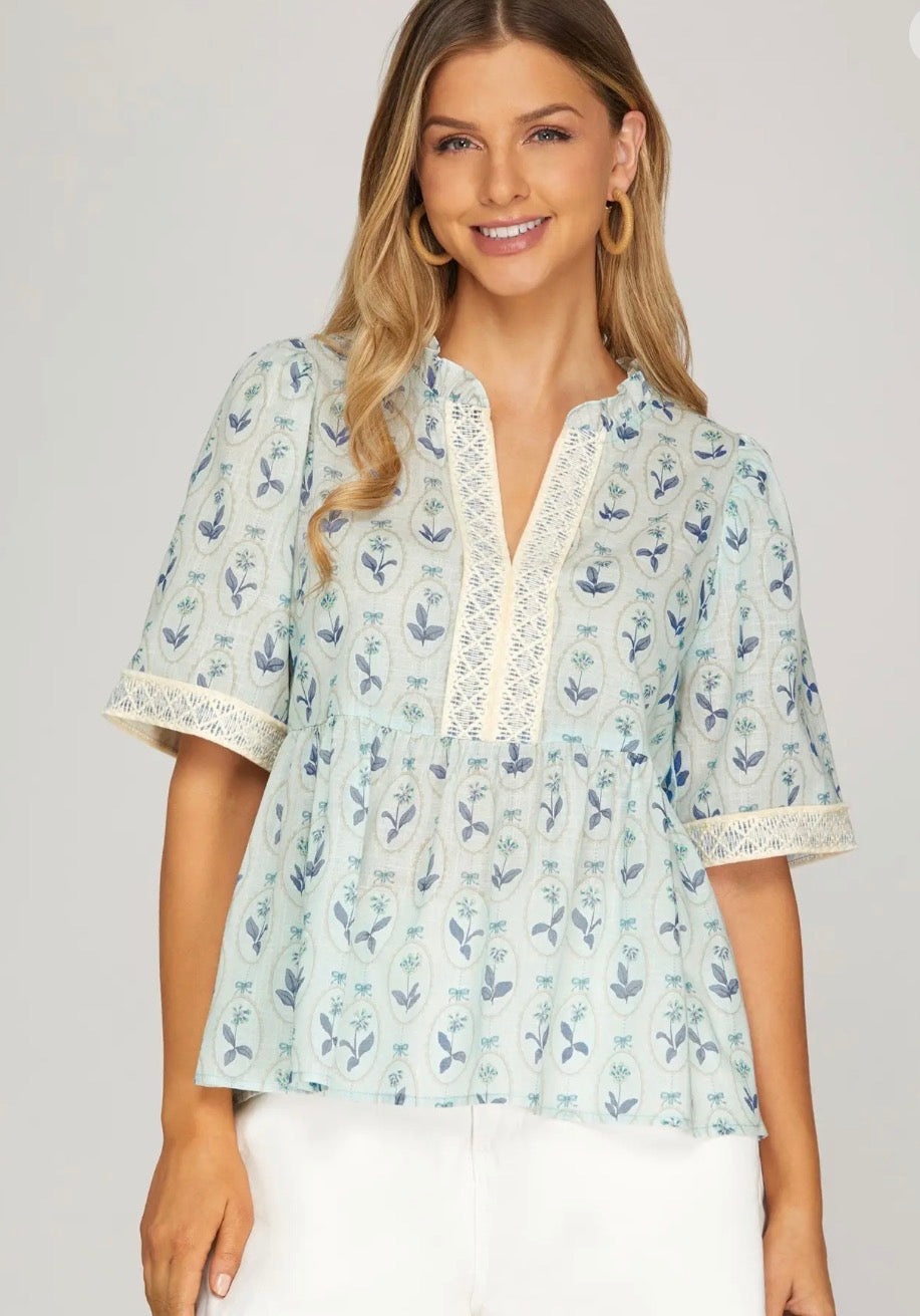 Mint Bloom Blouse