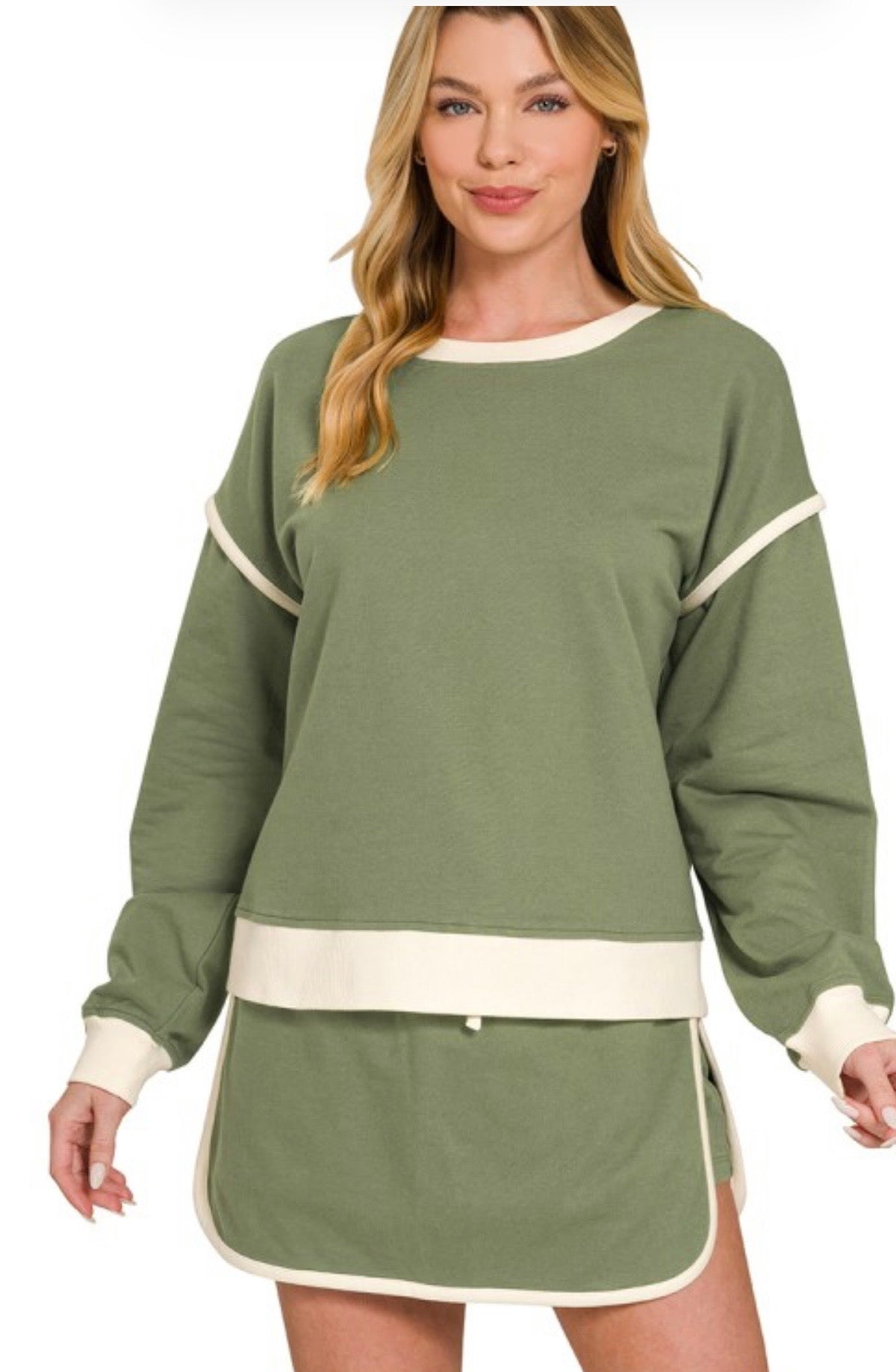 Kate Drop Shoulder Top Olive