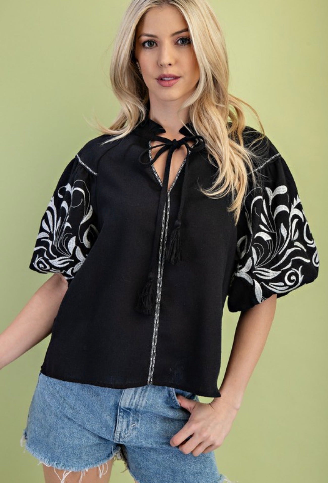 Game Day Blouse Black