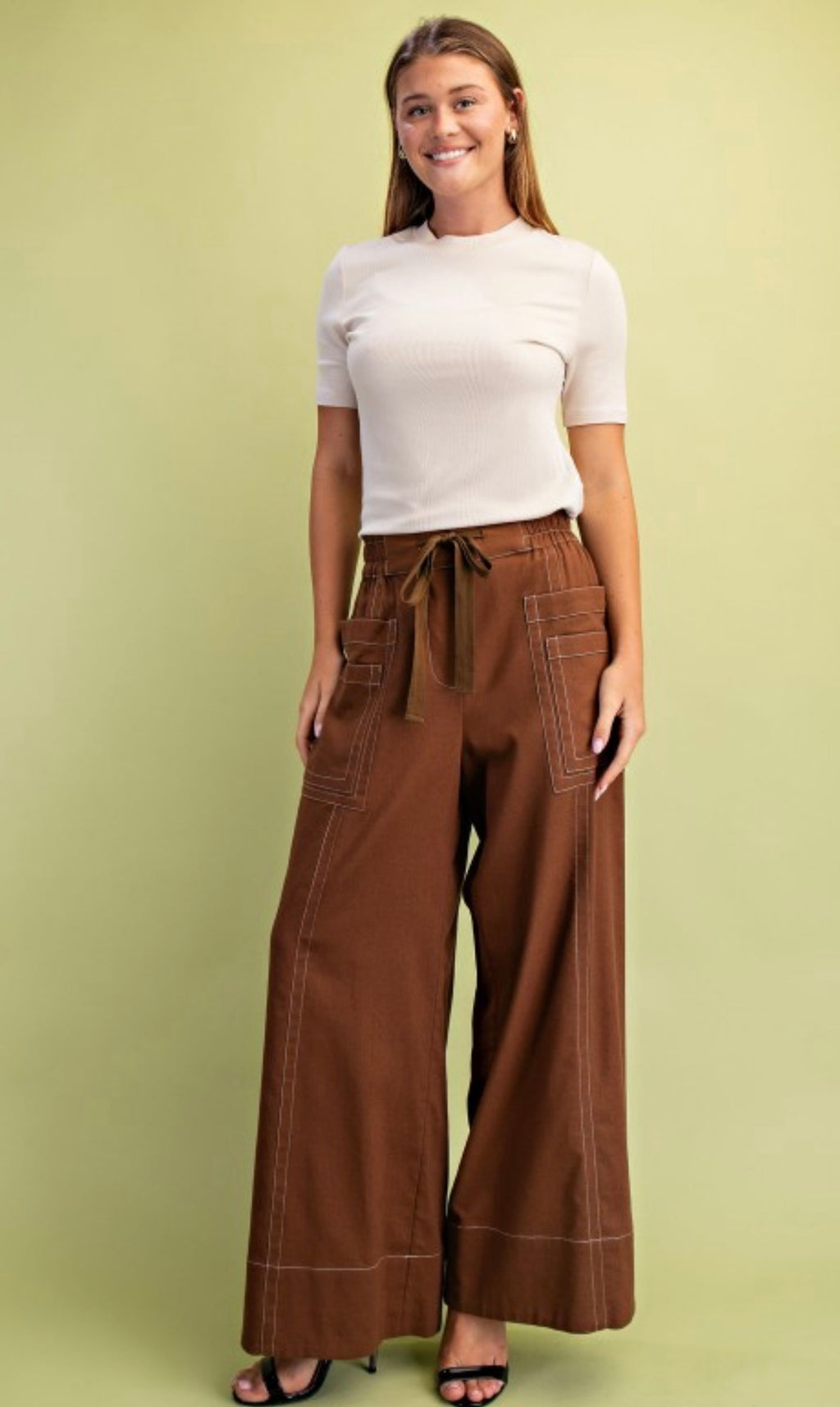 Emily Linen Walnut Pants