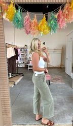 Olive Denim Pants