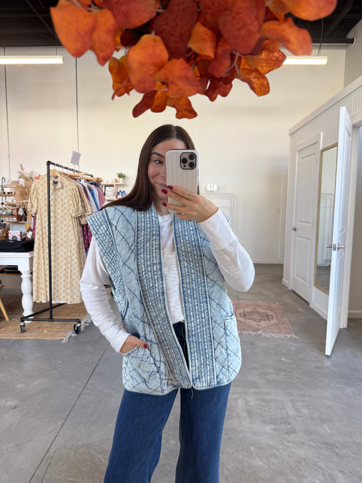 Noelle Denim Quilted Vest