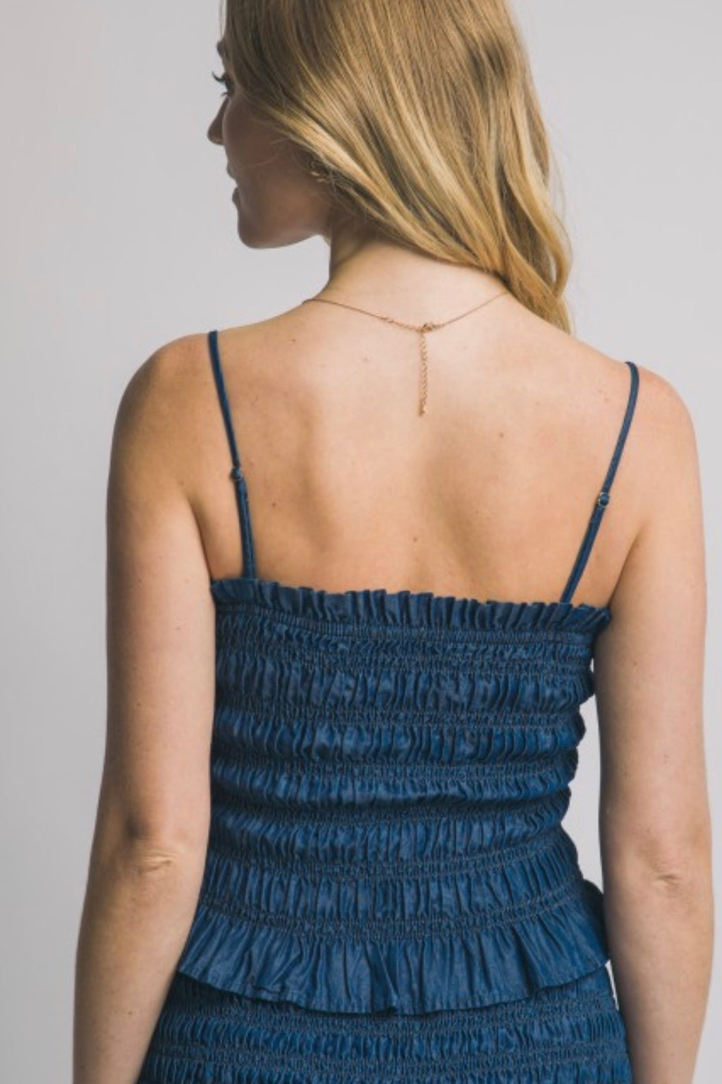 Lily Smocked Top Blue