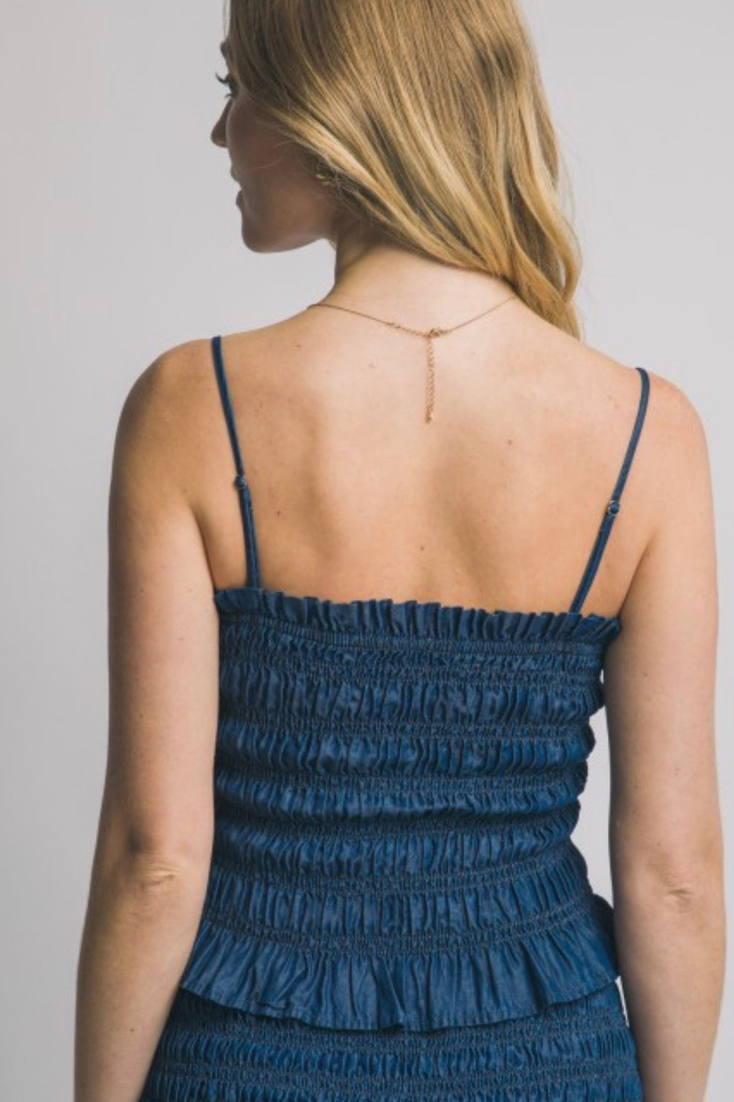 Lily Smocked Top Blue