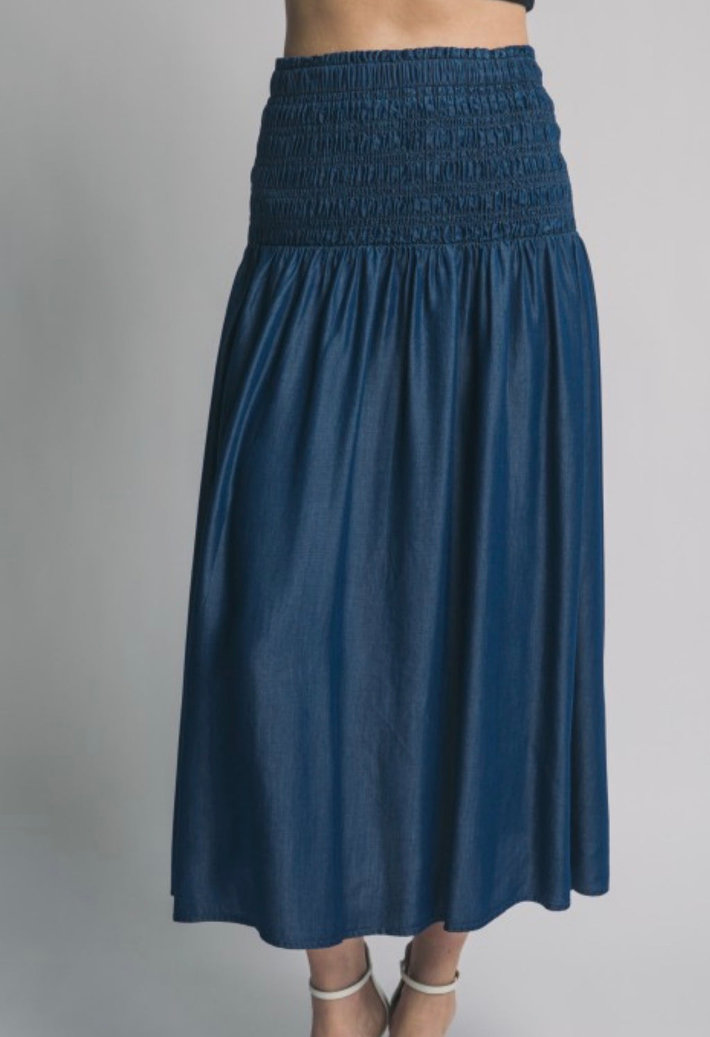 Lily Smocked Skirt Blue