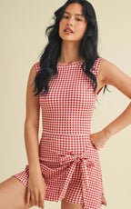 Red Gingham Active Dress