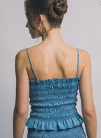 Lily Smocked Top LT Blue