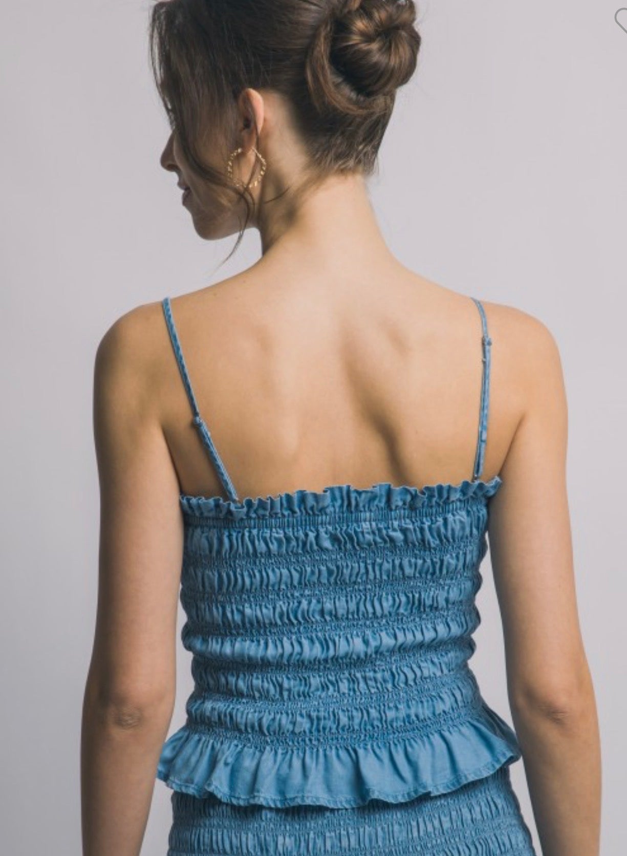 Lily Smocked Top LT Blue