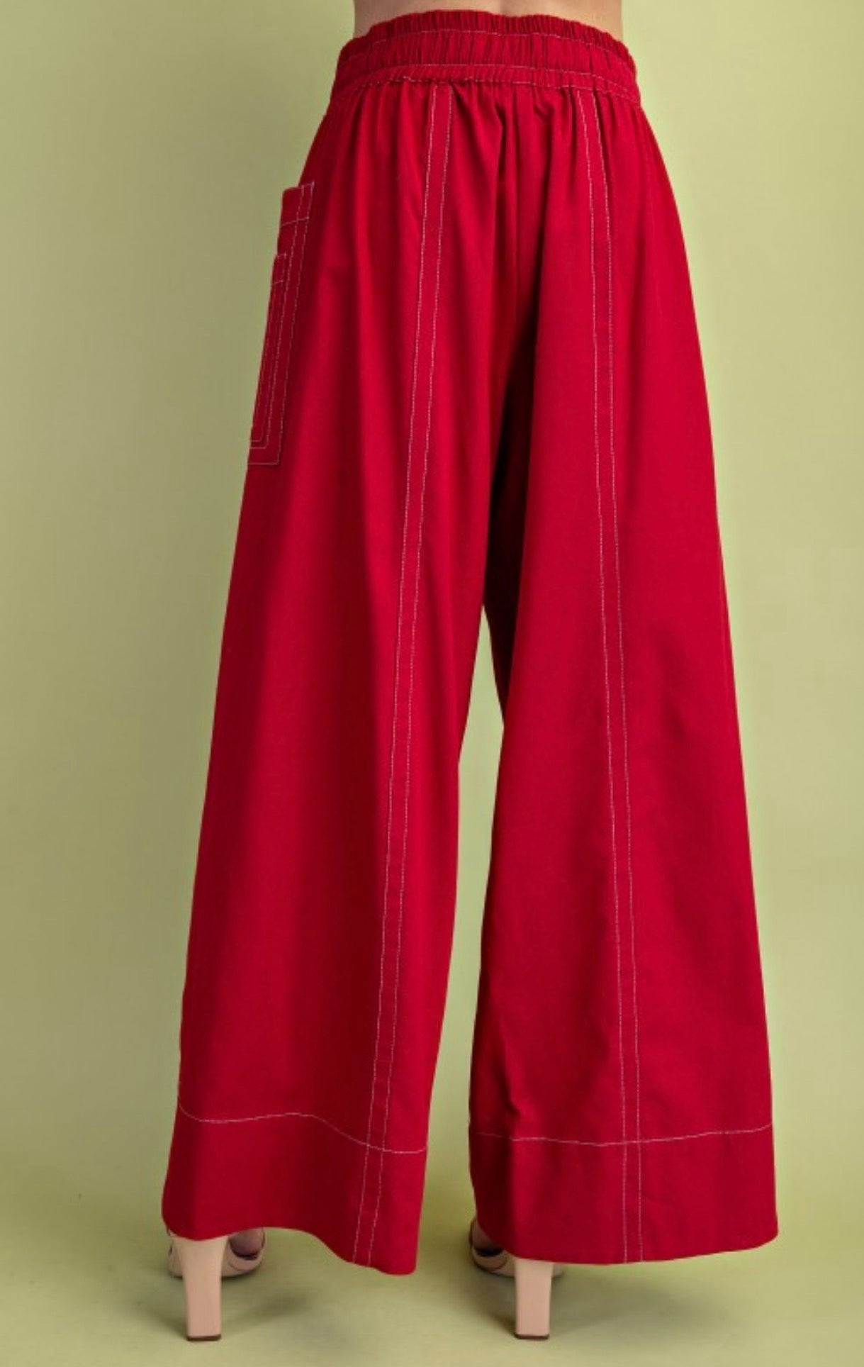 Emily Linen Red Pants
