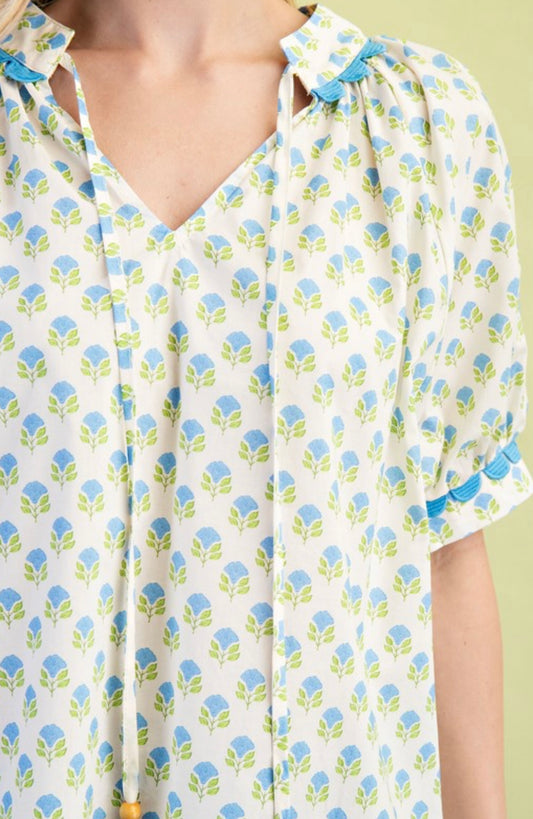 Floral Dreams Top Blue