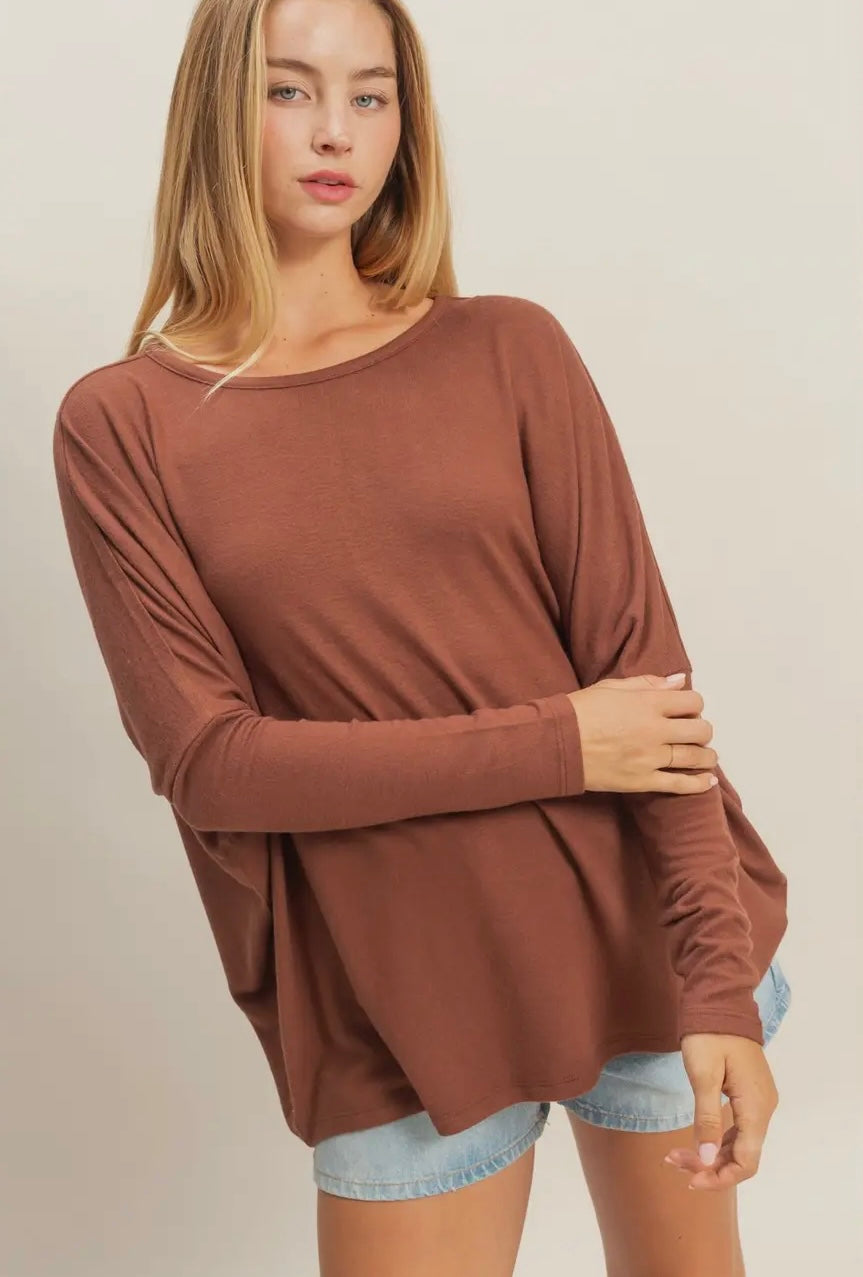 Marley Dolman Top Chesnut