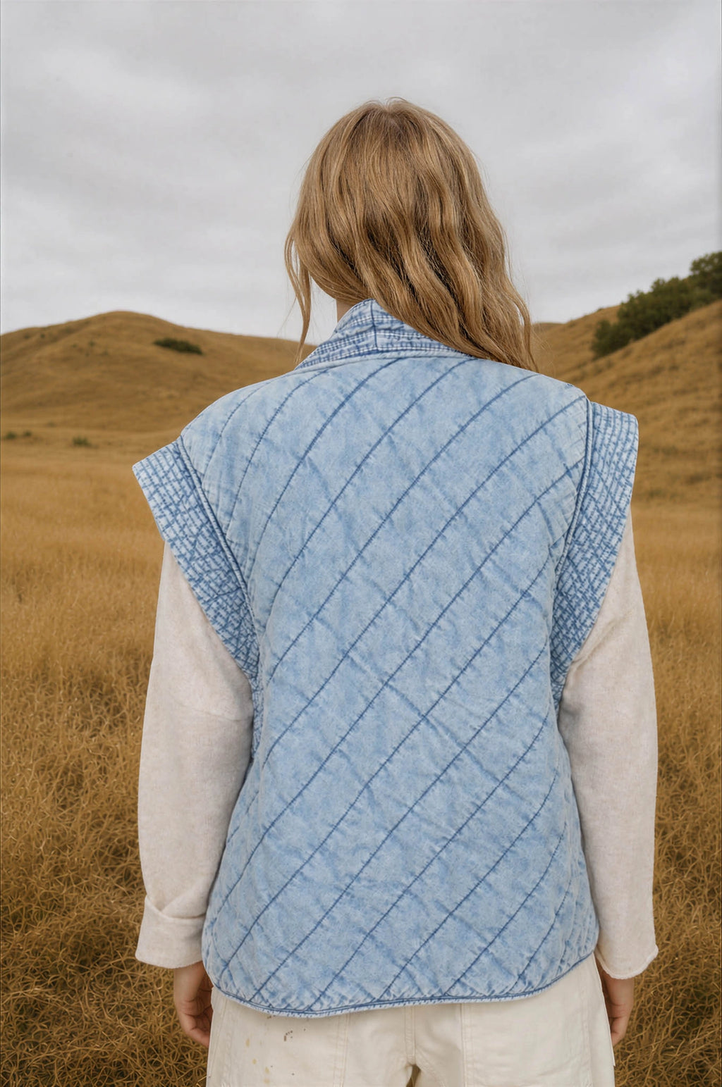 Noelle Denim Quilted Vest
