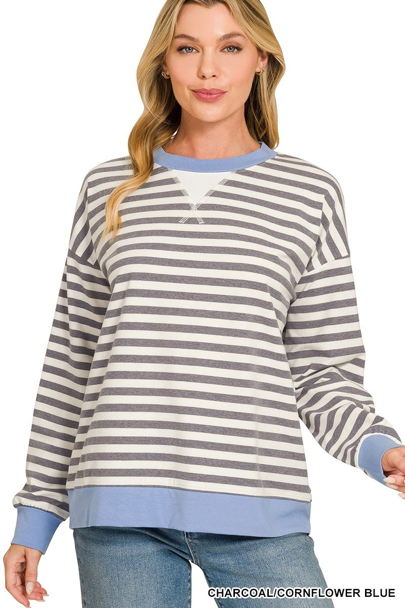 Tinsley Top - Charcoal/Blue