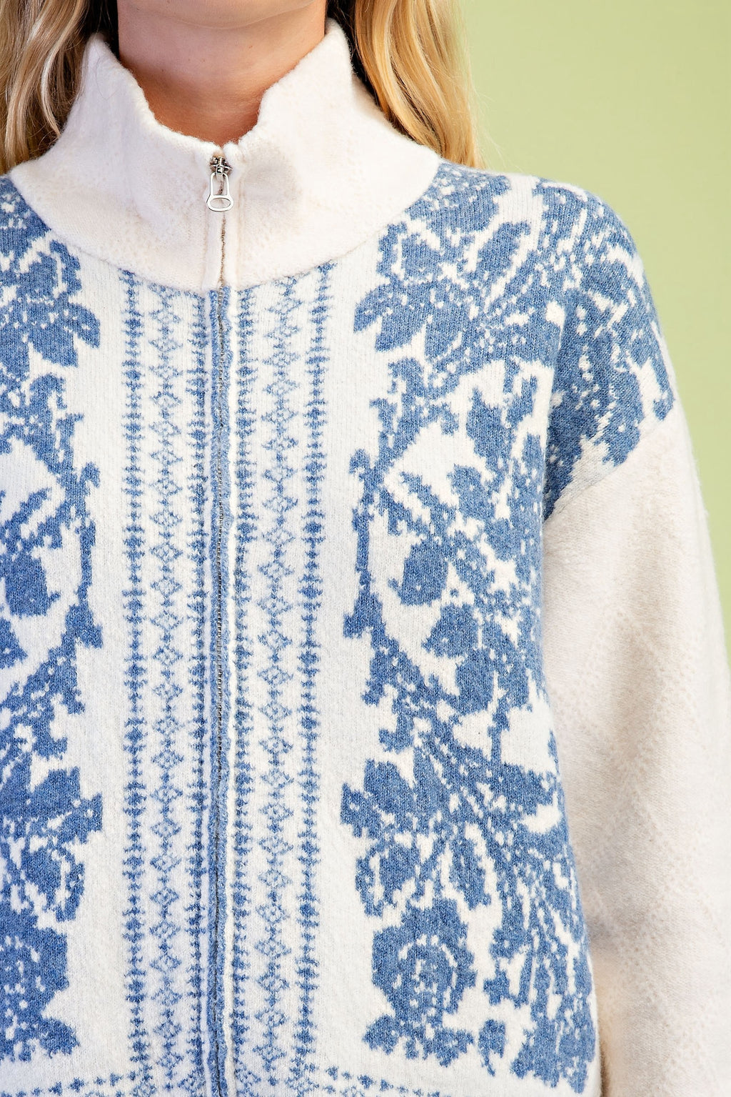 Remi Sweater - Ivory/Blue