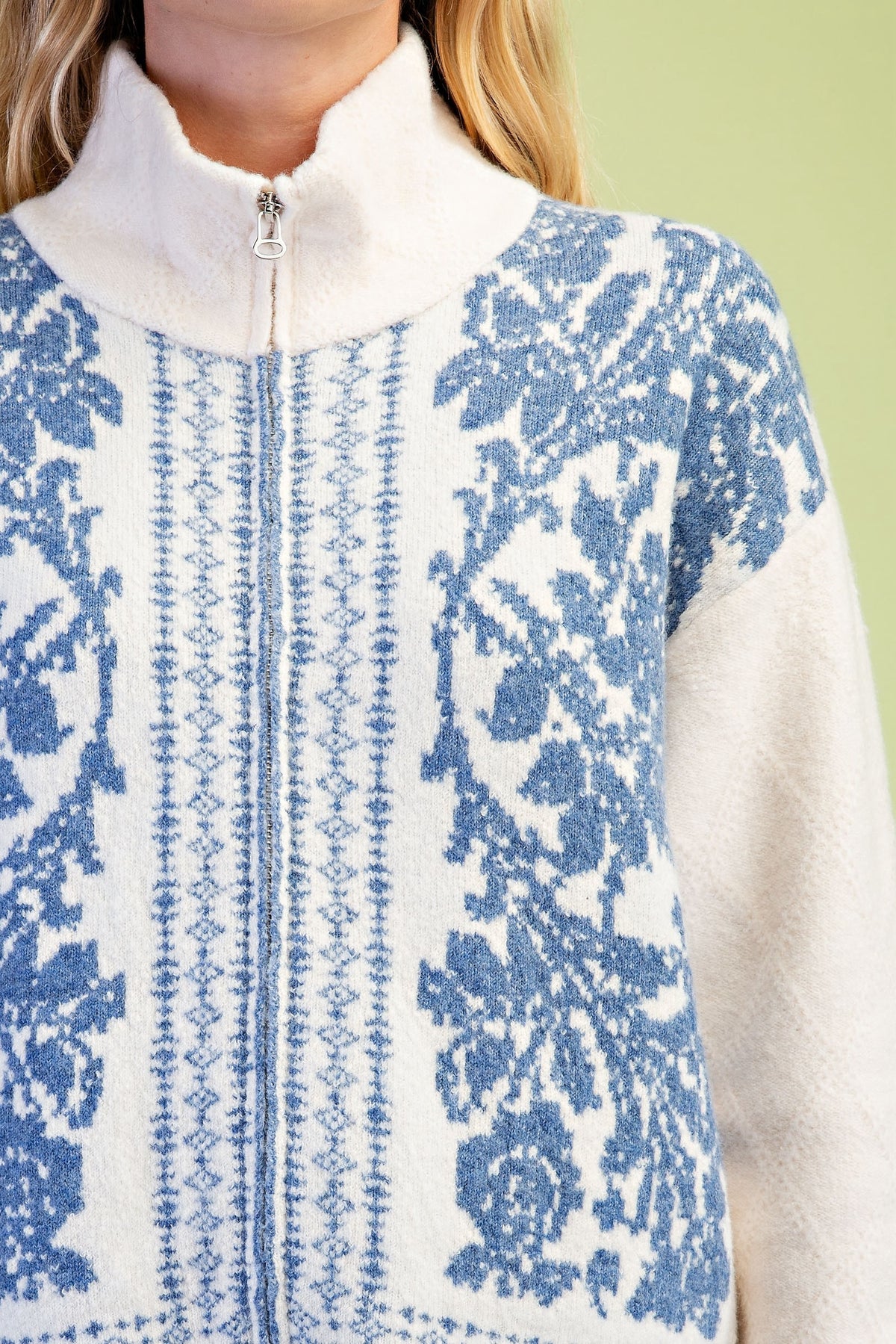 Remi Sweater - Ivory/Blue