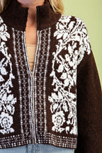Remi Sweater - Brown/White
