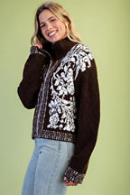 Remi Sweater - Brown/White