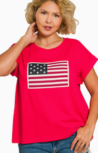 American Flag Tee Red