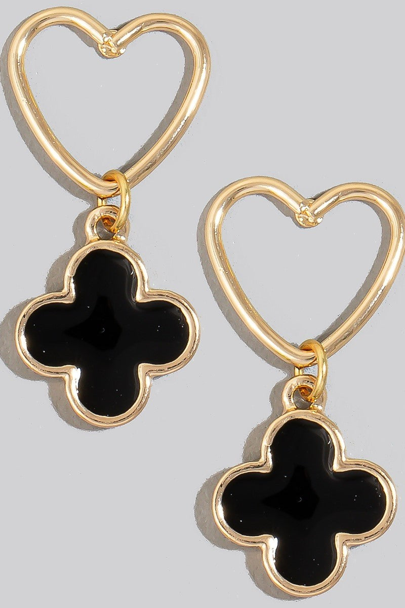Clover Heart Earrings