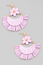 Floral Raffia Earrings