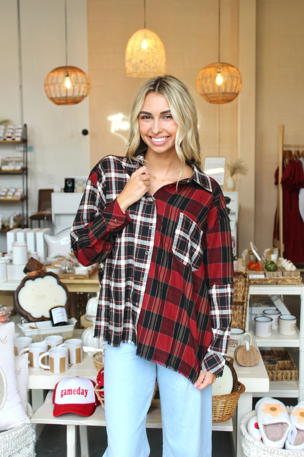 In The Moment Flannel Top